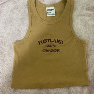 mustard tank top with stitching